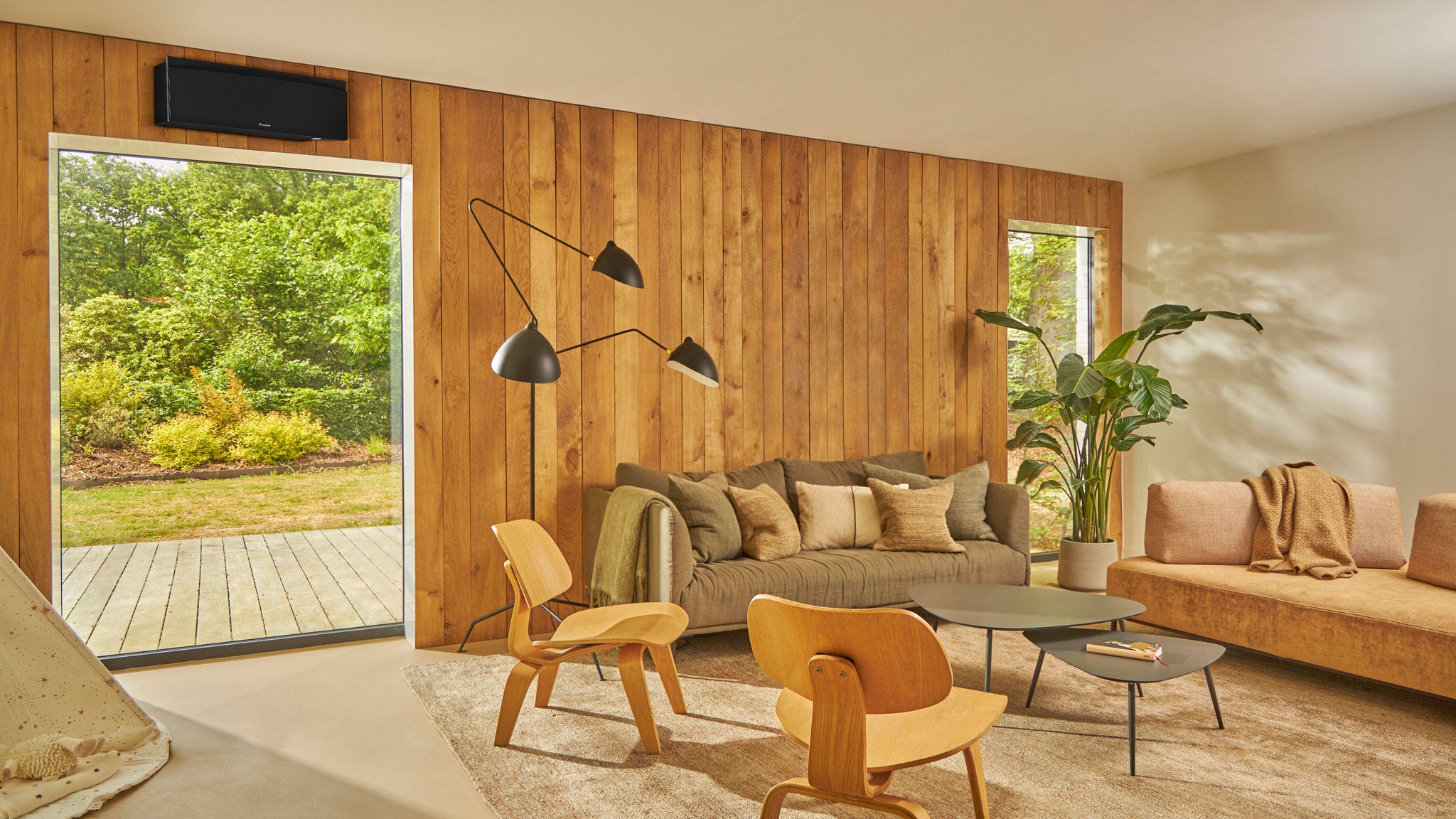 Casa climatizada en invierno con un equipo de aire acondicionado Daikin en perfecto funcionamiento.