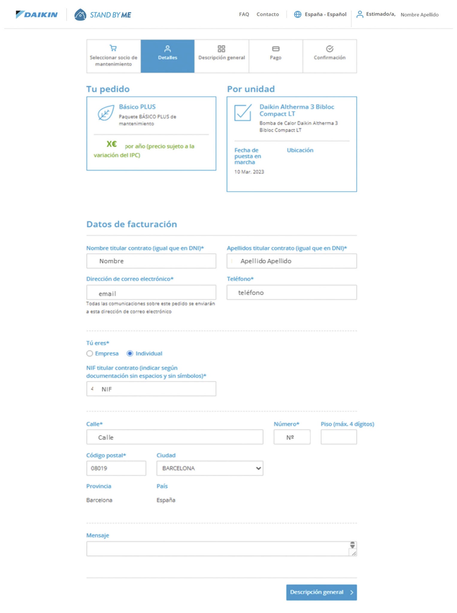 Paso 3 Contratación Stand By Me