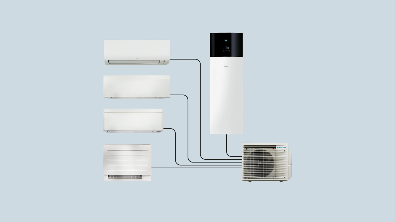 Imagen de cinco unidades Daikin conectadas