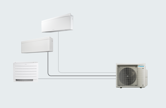 Imagen de cinco unidades Daikin conectadas