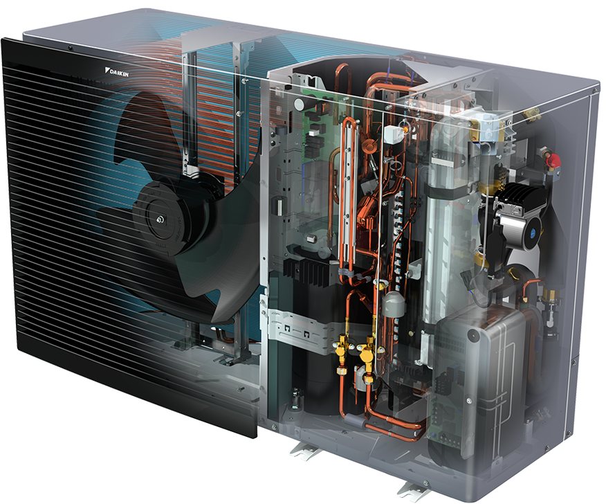 Daikin Altherma 3 M vista frontal translucida