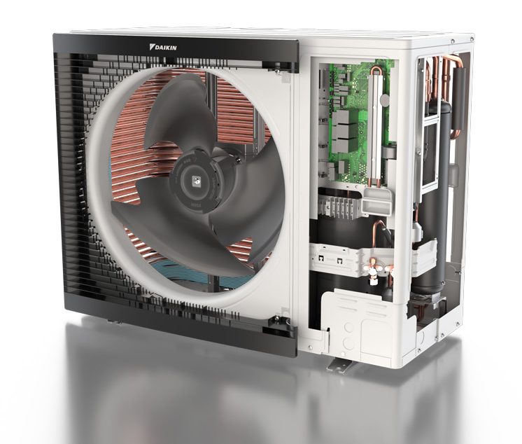 Daikin Altherma 3 R vista frontal translucida