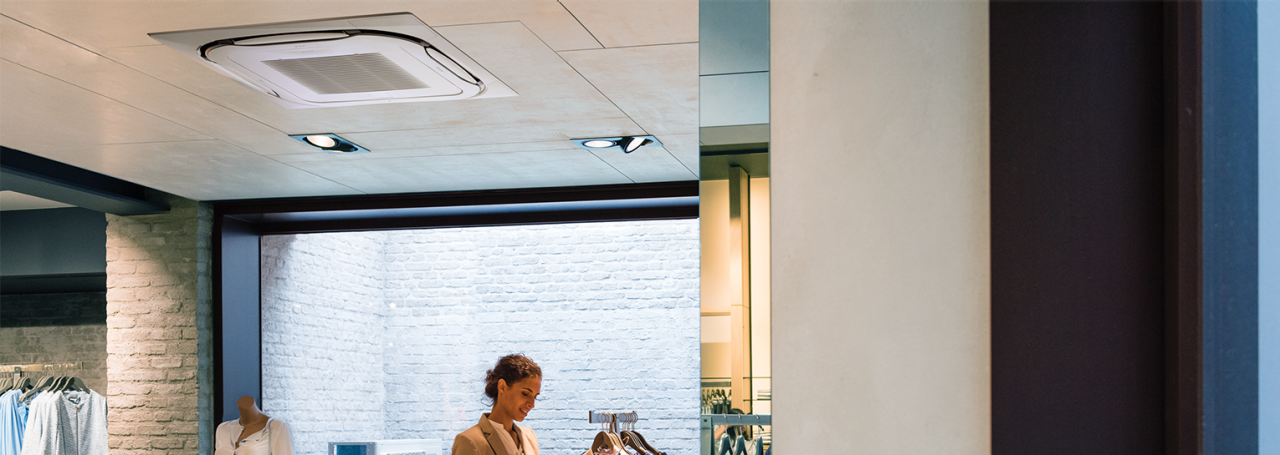 Instalación de unidad Round Flow de cassette en comercios minoristas